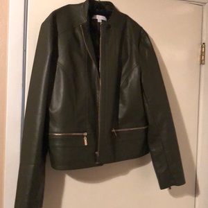 New York and Company Green Leather Jacket